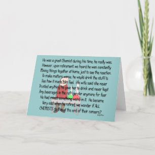 Retired Chemist Story Art Gifts Card