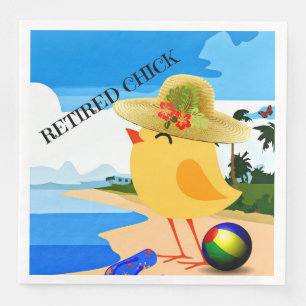 Retired Chick, colourful design Napkin