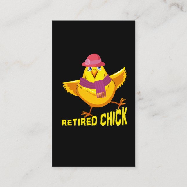 Retired Chick Funny Cool Gift For Retirement 2019 Business Card (Front)