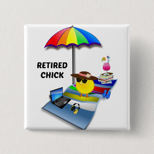 Retired Chick Magnet 15 Cm Square Badge