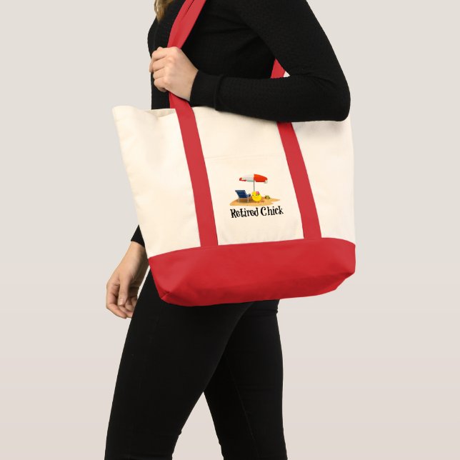 Retired Chick on the Beach Tote Bag (Front (Product))