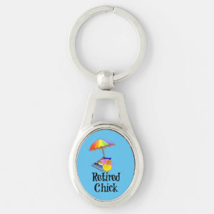 Retired Chick, Retirement Humour Key Ring
