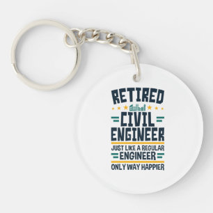 Retired Civil Engineer Engineering Retirement Key Ring