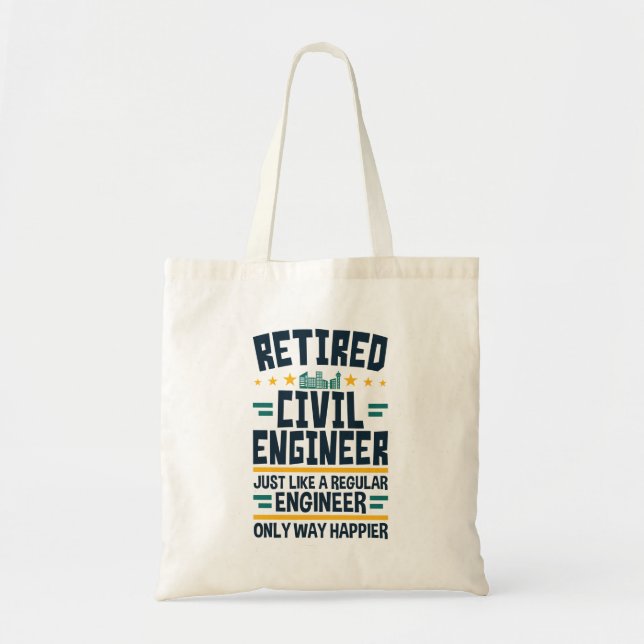 Retired Civil Engineer Engineering Retirement Tote Bag (Front)