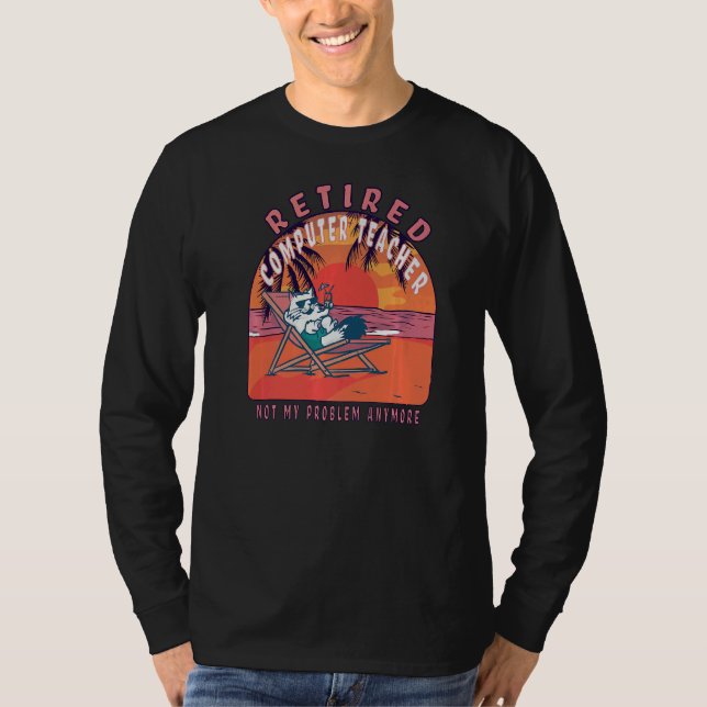 Retired Computer Teacher  Vintage Retirement T-Shirt (Front)