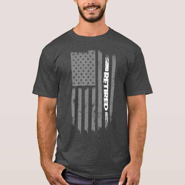 Retired Correctional Officer Flag America Thin T-Shirt (Front)