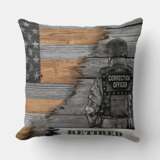 RETIRED Corrections Officer Large Throw Pillow