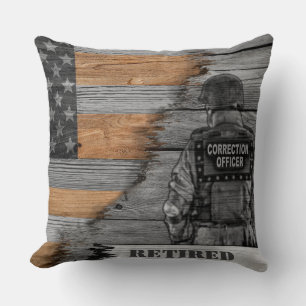 RETIRED Corrections Officer Large Throw Pillow