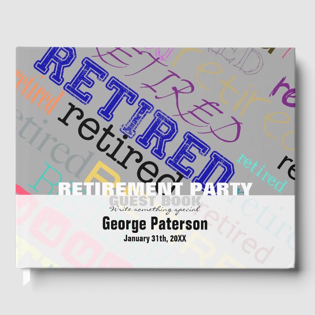Retired Custom Retirement Party Guest Book 1 (Front)
