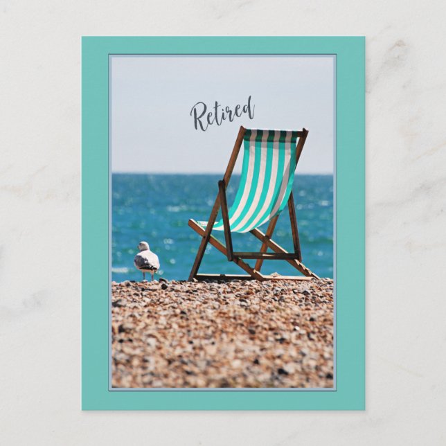 Retired, Deckchair at the seaside Postcard (Front)