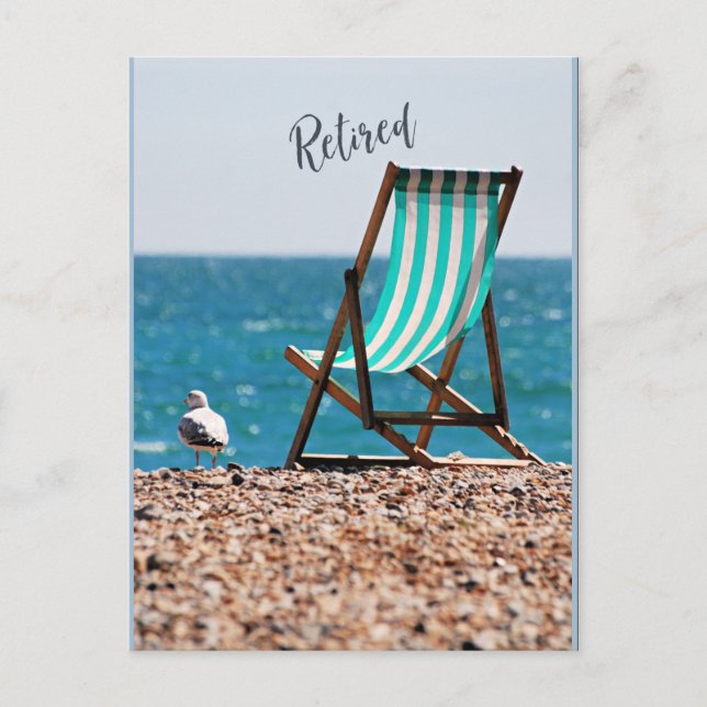 Retired, Deckchair at the seaside Postcard (Front)