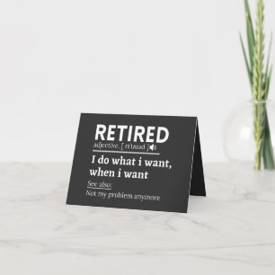 retired definition, funny retirement, retired card