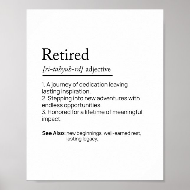 Retired Definition Poster (Front)