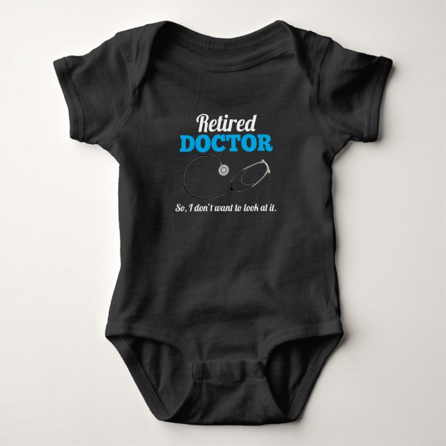 Retired Doctor Husband Stethoscope Pensioner Dad Baby Bodysuit (Front)