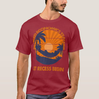 Retired Economics Teacher Tropical Retirement T-Shirt