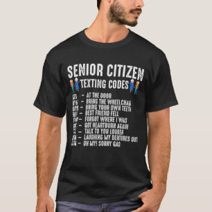 Retired elderly Person Senior Citizen Texting Code T-Shirt