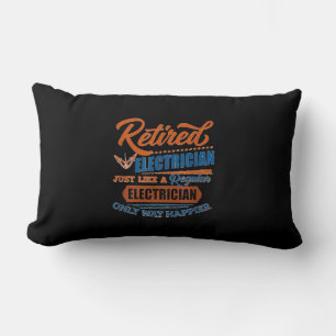 Retired Electrician - Electrician Gift Lumbar Cushion