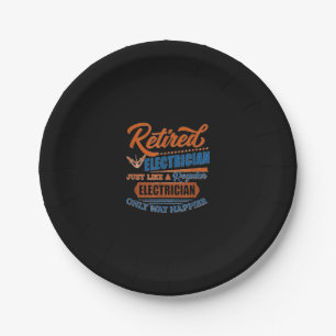 Retired Electrician - Electrician Gift Paper Plate