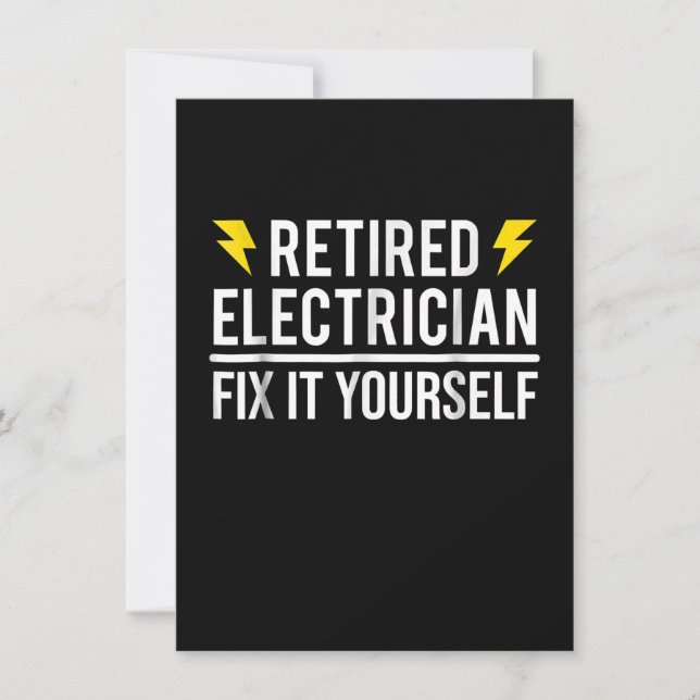 Retired Electrician Fix It Yourself  Funny Gift Card (Front)