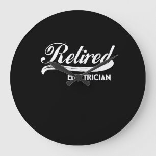 Retired Electrician Funny Retirement Party Gift Large Clock