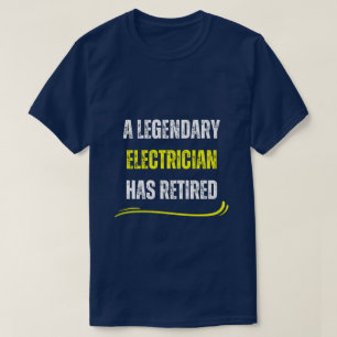 Retired electrician yellow Funny retirement text T-Shirt