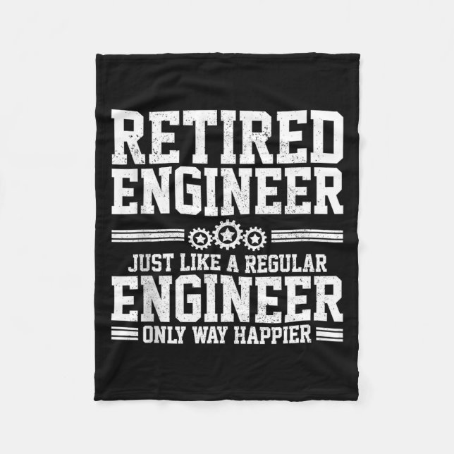 Retired Engineer Engineering Funny Saying Retireme Fleece Blanket (Front)