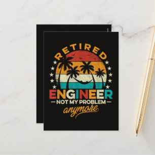 Retired Engineer Not My Problem Anymore Holiday Postcard