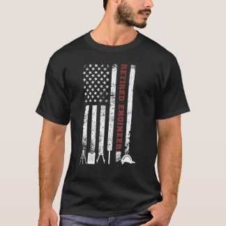 Retired Engineer Us Flag Engineer Retirement 1 T-Shirt