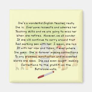 Retired English Teacher Story Art Gifts Magnet