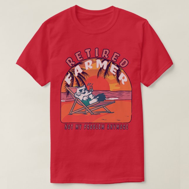 Retired Farmer Funny Vintage Retirement T-Shirt (Design Front)