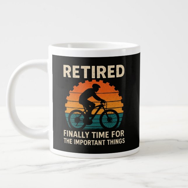 Retired Finally Time For The Important Things  Large Coffee Mug (Left)
