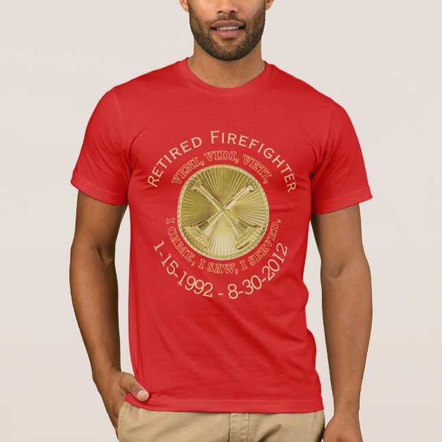 Retired Fire Division Chief Custom VVV Medallion T-Shirt (Front)