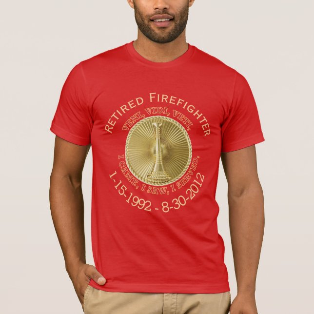 Retired Fire Lieutenant Custom VVV Medallion Shirt (Front)