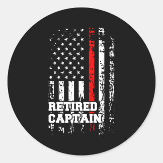 Retired Firefighter Captain Rank Retiret Classic Round Sticker