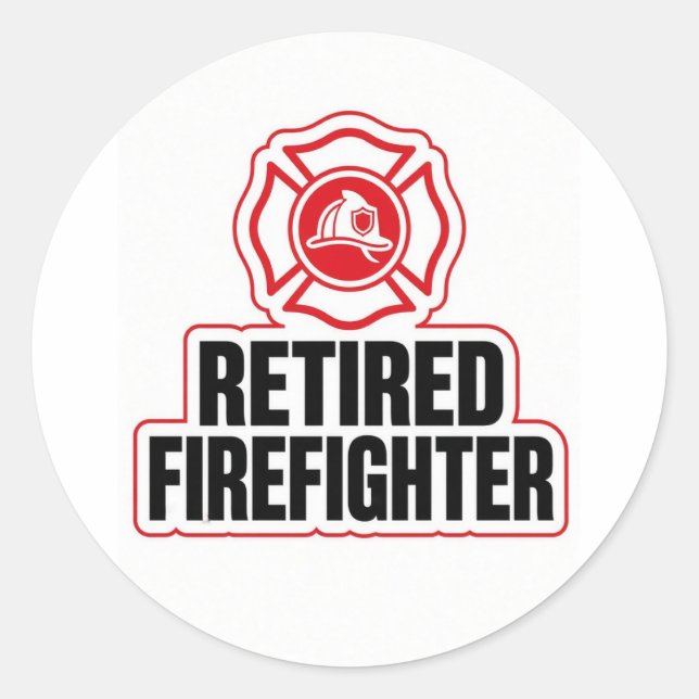 Retired Firefighter Classic Round Sticker (Front)