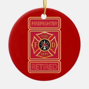 Retired Firefighter Custom Ceramic Tree Decoration