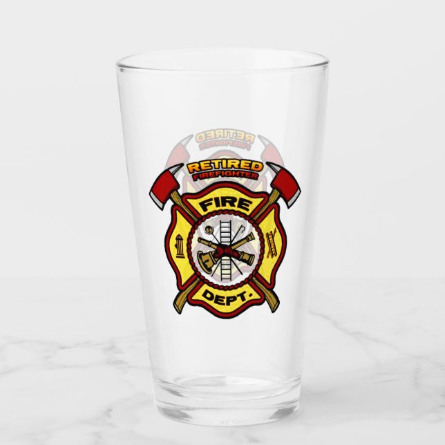 RETIRED FIREFIGHTER GLASS (Front)