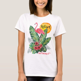 Retired Flamingo Watercolor T-Shirt