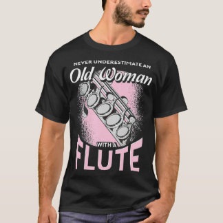 Retired Flute Player Women Flautist Musician Retir T-Shirt