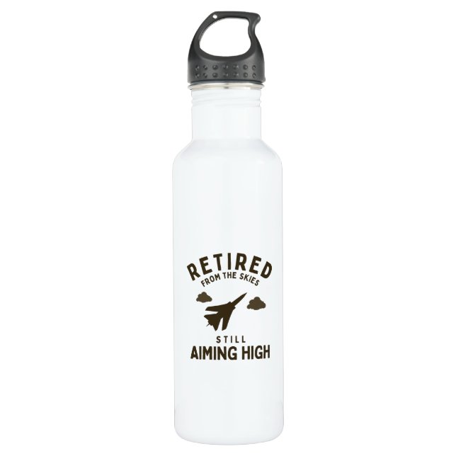Retired from sky funny air force retirement saying 710 ml water bottle (Front)