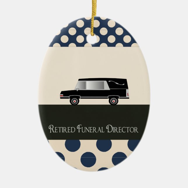 Retired Funeral Director Gifts Ceramic Tree Decoration (Front)