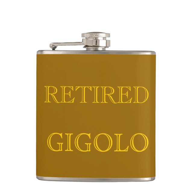 RETIRED GIGOLO HIP FLASK (Front)