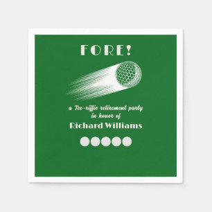 Retired Golf Fore Tee-Riffic Retirement party Napkin