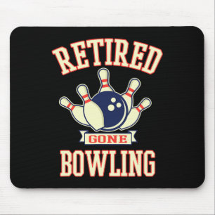 Retired Gone Bowling Ball Cute Retirement Gift Mouse Pad