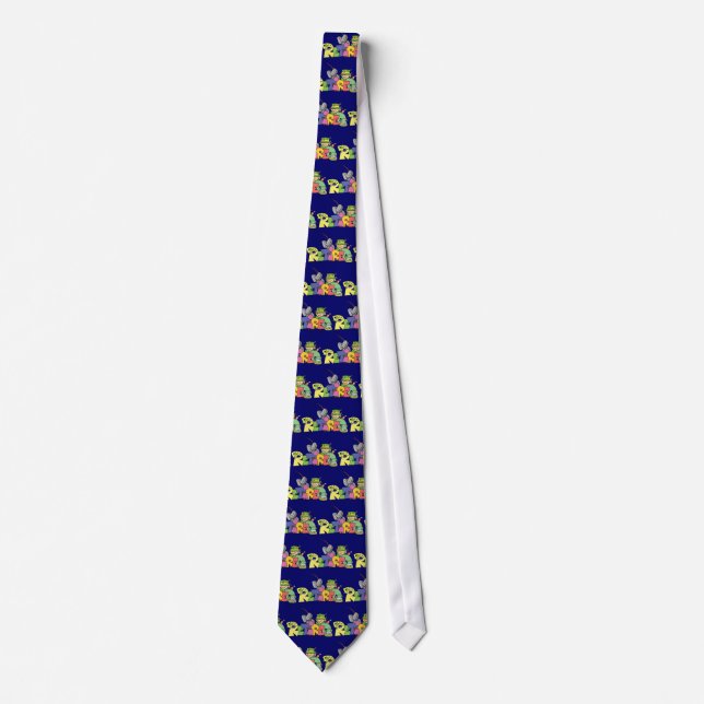 Retired Gone Fishing Custom Neck Tie (Front)