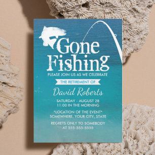 Retired Gone Fishing Retirement Party Invitation