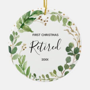 Retired Greenery First Christmas Ornament