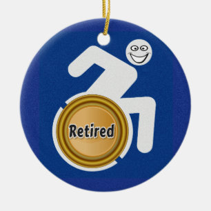 Retired Handicapped Ceramic Tree Decoration