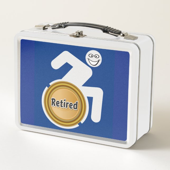 Retired Handicapped Metal Lunch Box (Front)