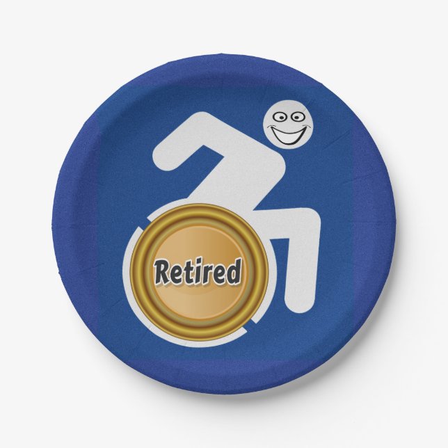 Retired Handicapped Paper Plate (Front)
